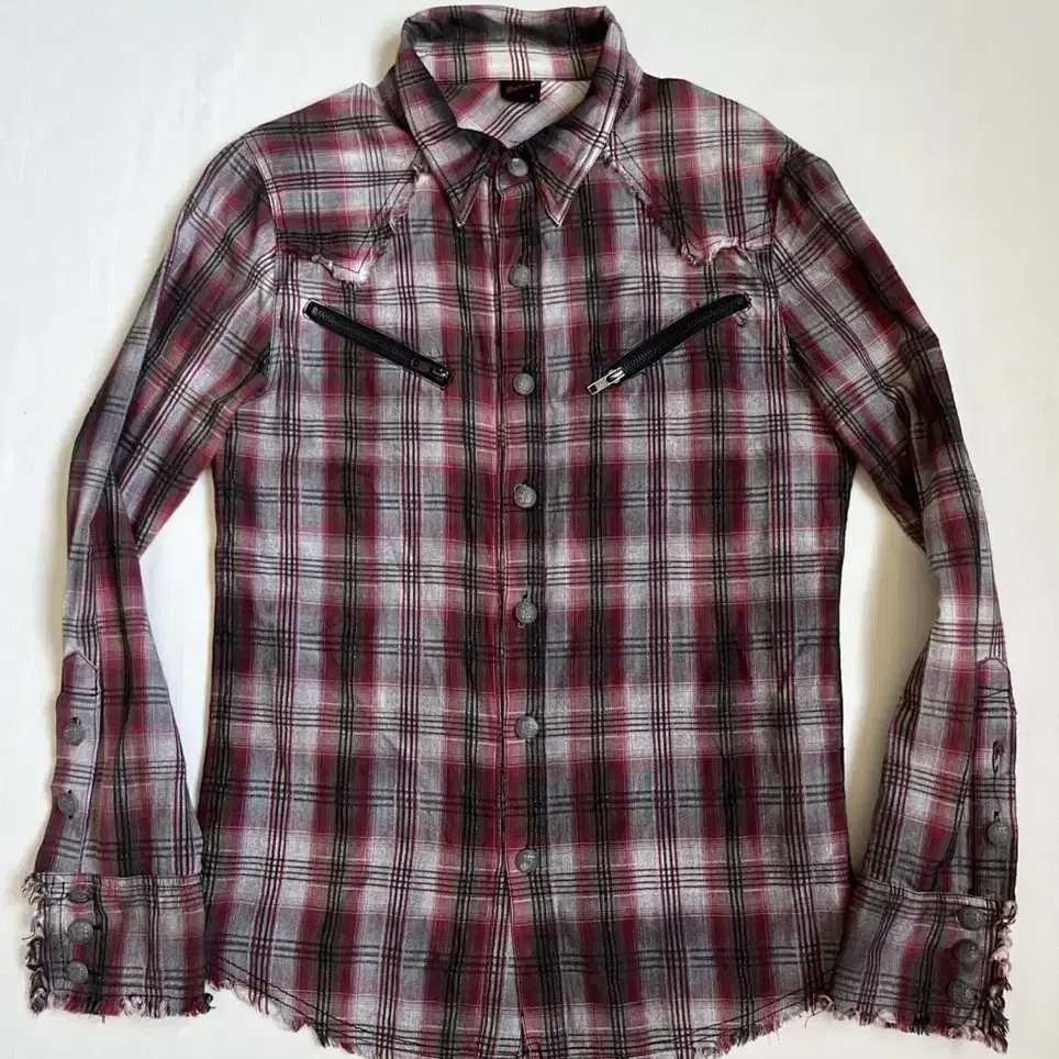 Jackrose Rhinestone Cut Off Check Shirt