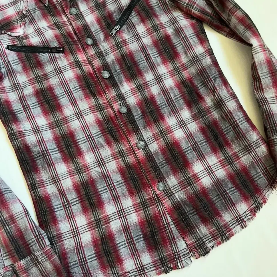 Jackrose Rhinestone Cut Off Check Shirt