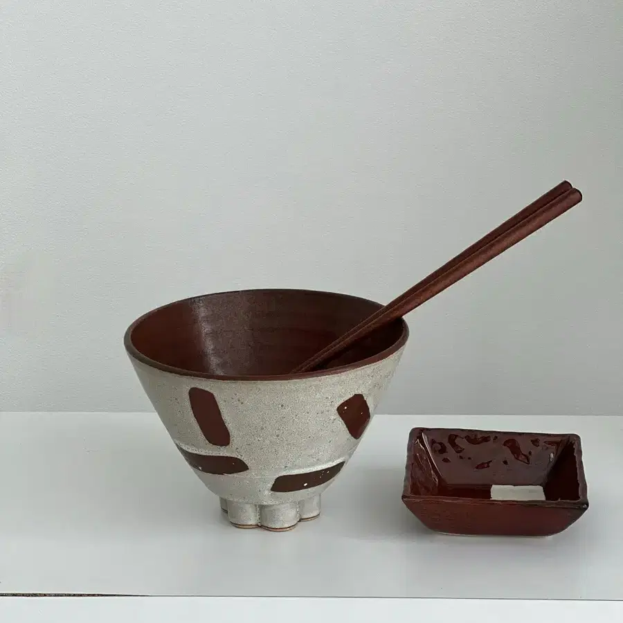 Brown flower bowl / 빙수볼 시리얼볼 국그릇 덮밥그릇