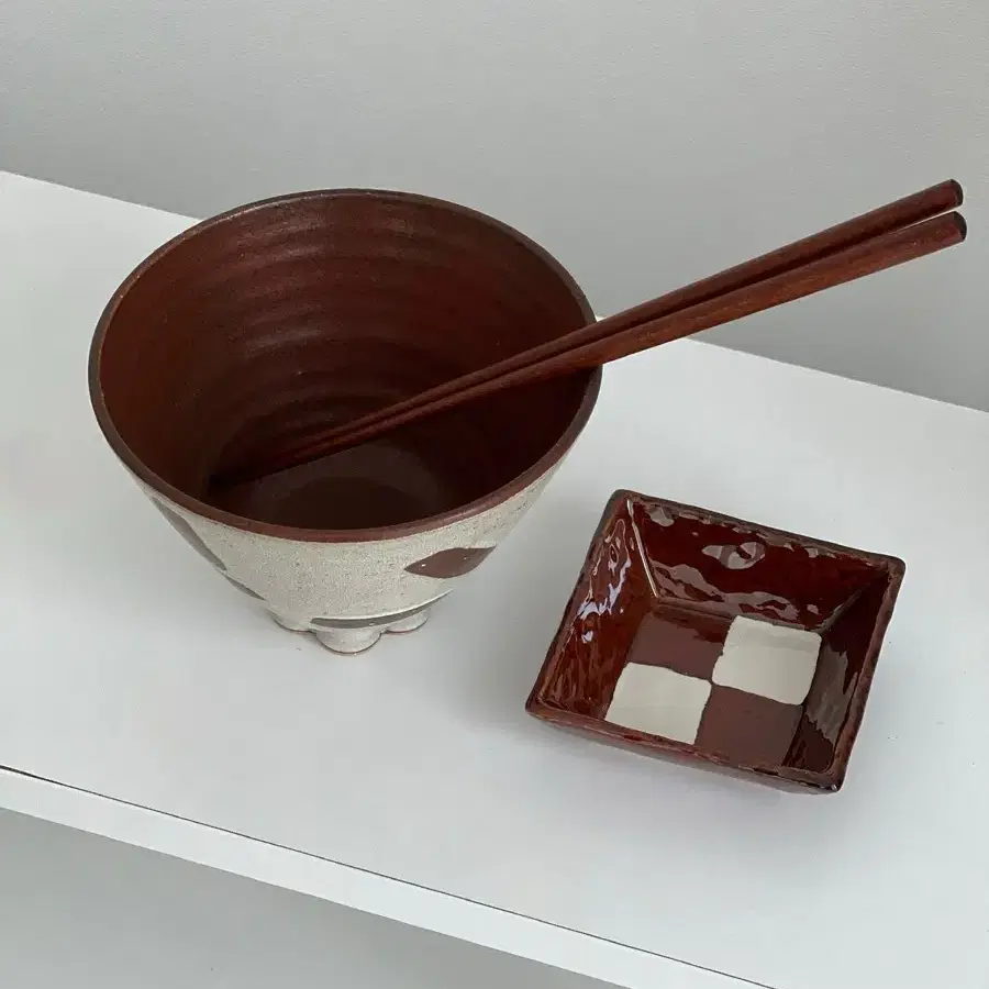 Brown flower bowl / 빙수볼 시리얼볼 국그릇 덮밥그릇