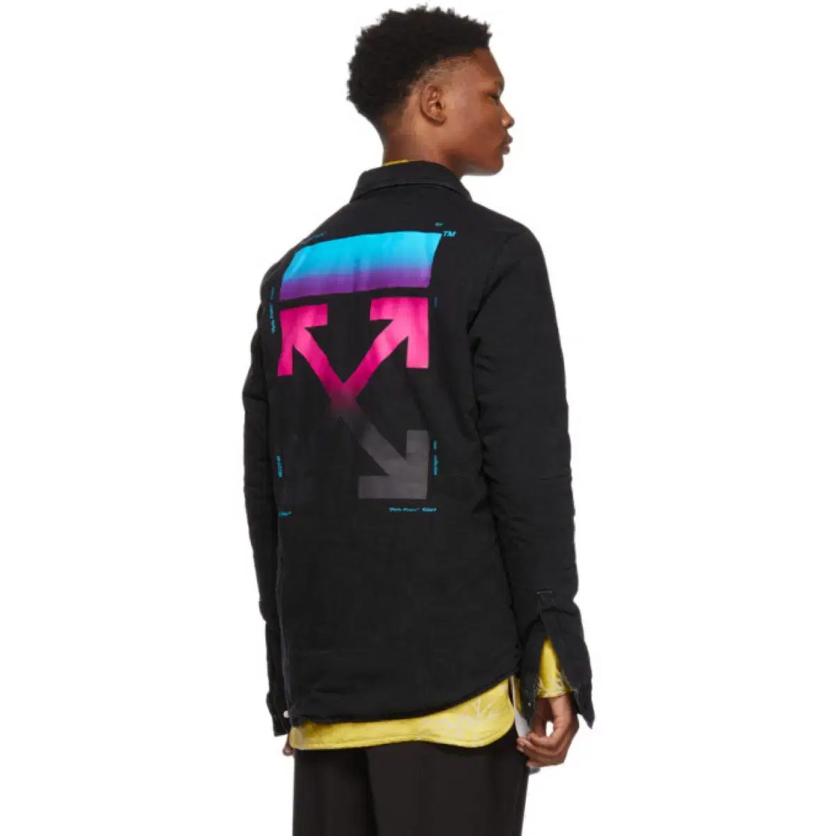 Off-White Black Denim Gradient Puffer Jacket (Padded) XXS