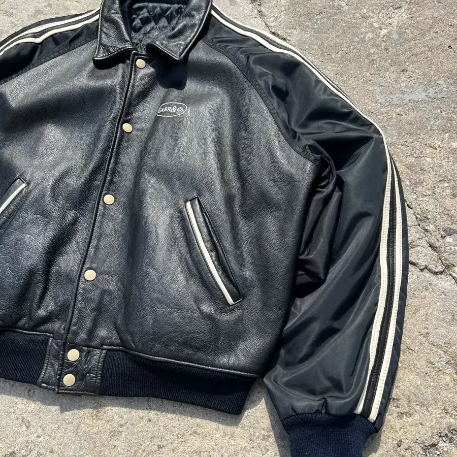 1990s GARR & CO VINTAGE VARSITY 가죽바시티자켓