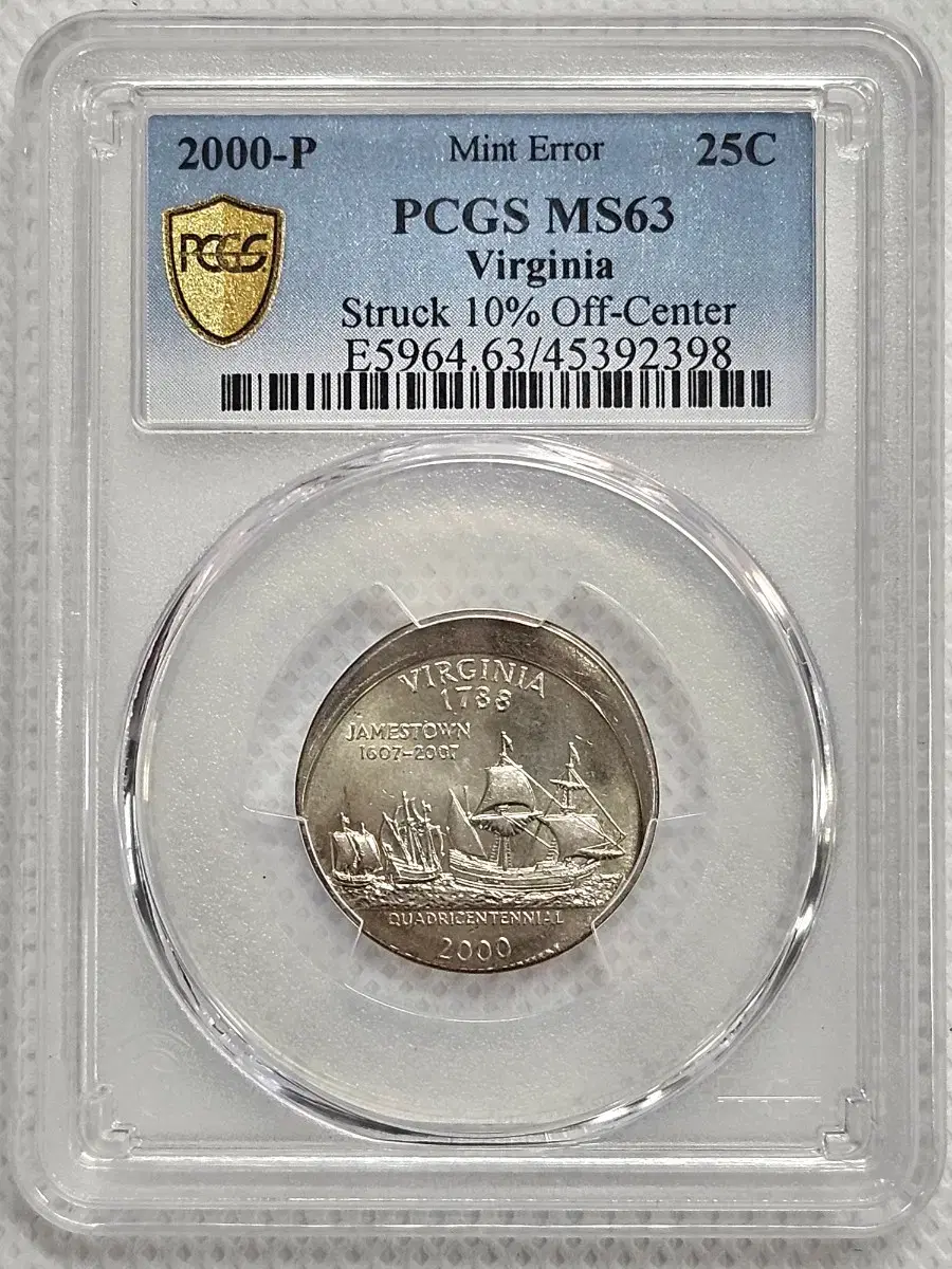 2000-D25C Virginia Struck 10% Off-Center