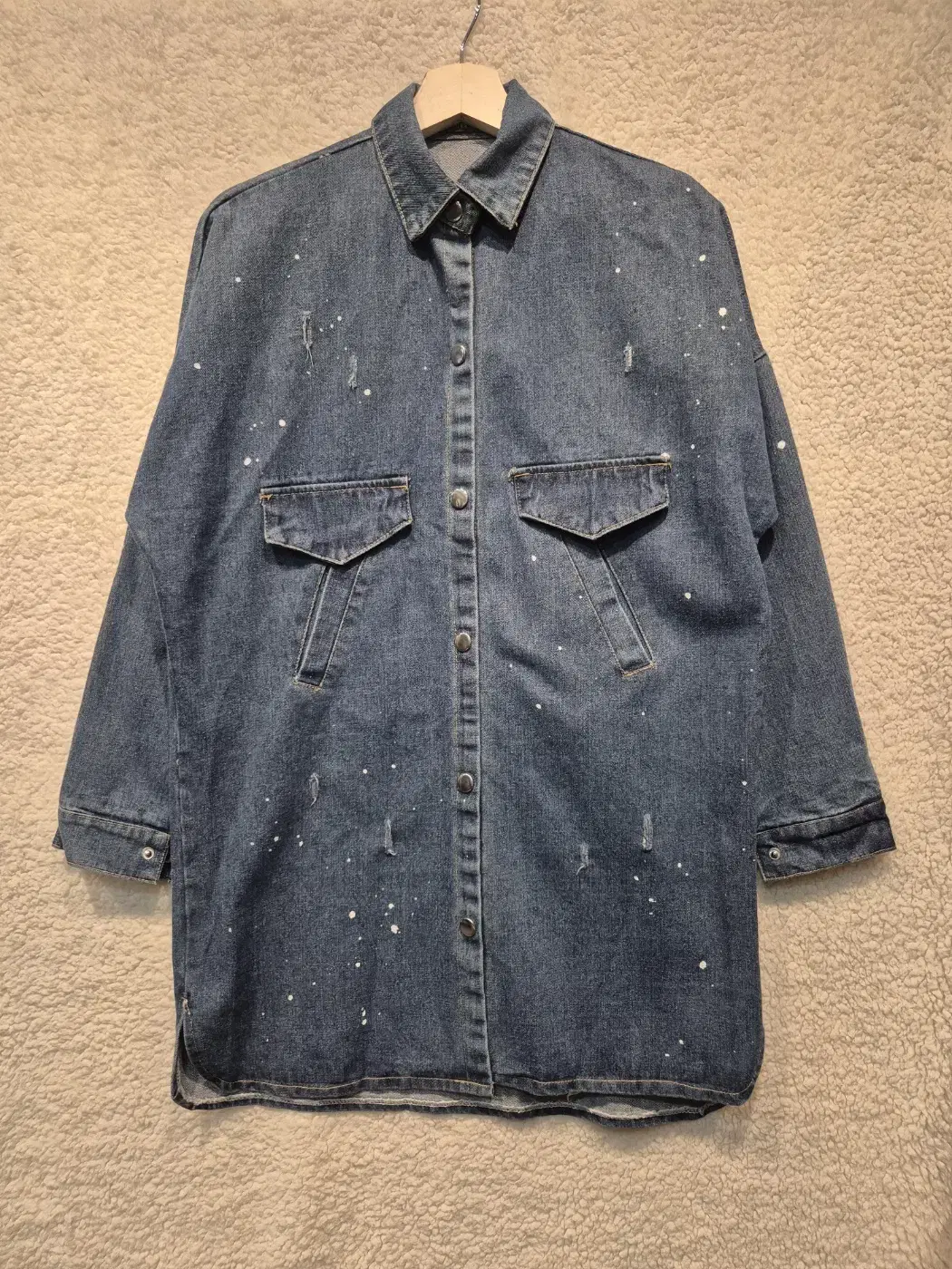 [82-90-160] Vintage Long Jeans Jacket