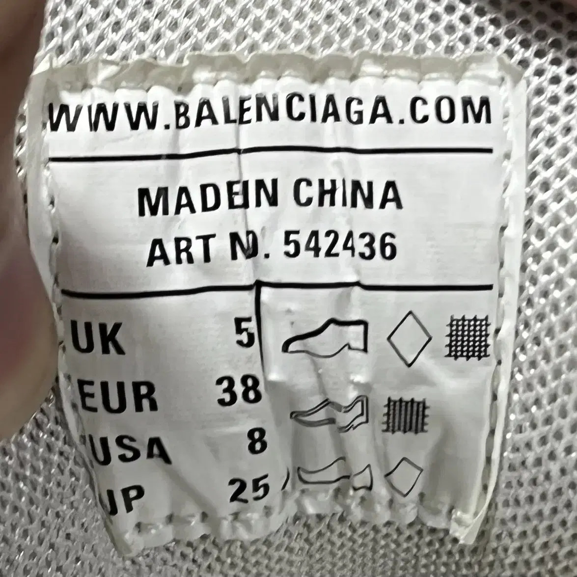 balenciaga track white 38 shoes