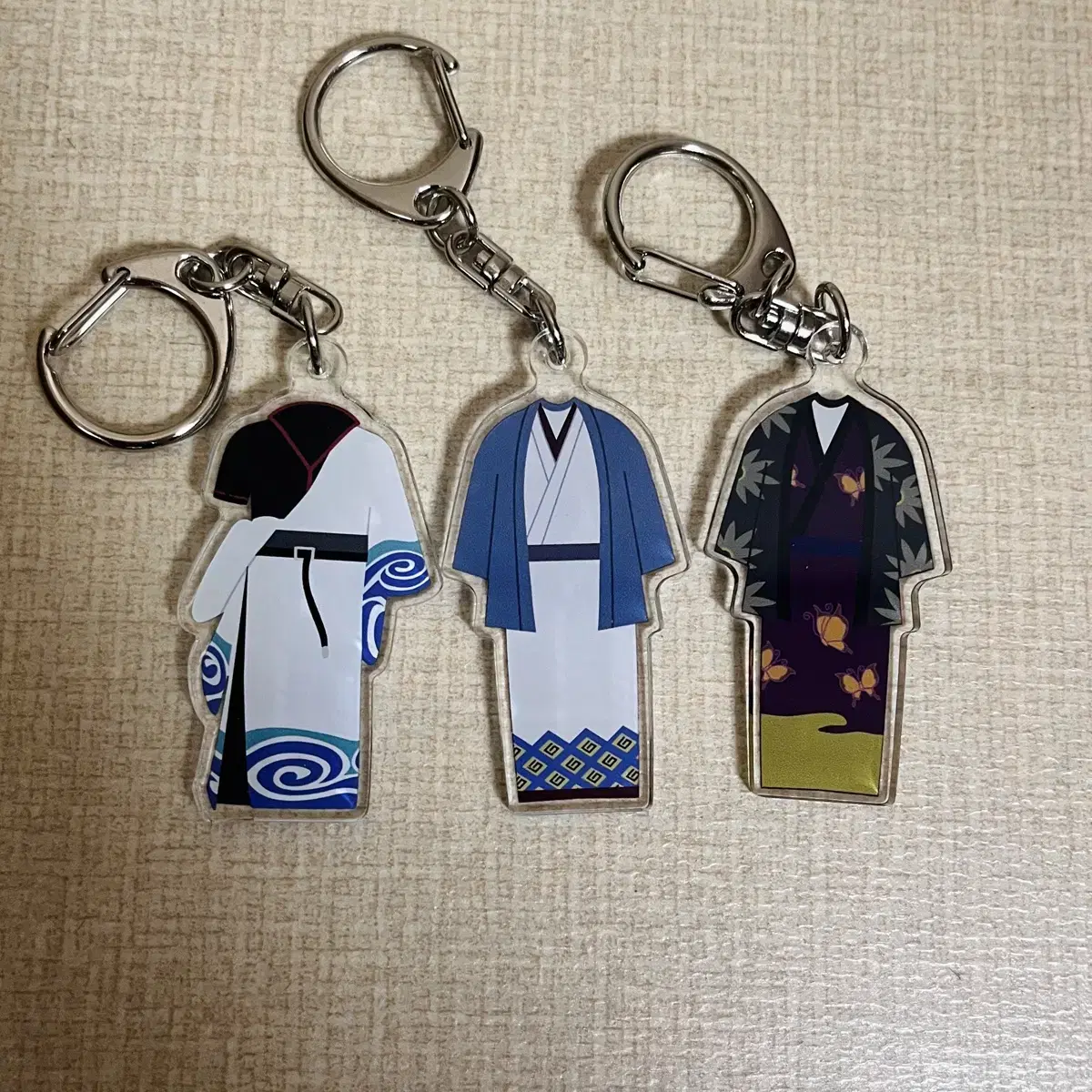 Gintama The Final Costume keyring 3 pieces bulk Sakata Kintoki Takasugi Shinsuke