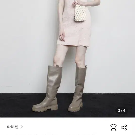 새상품 라티젠 핑크 니트 드레스 원피스 demage knit dress