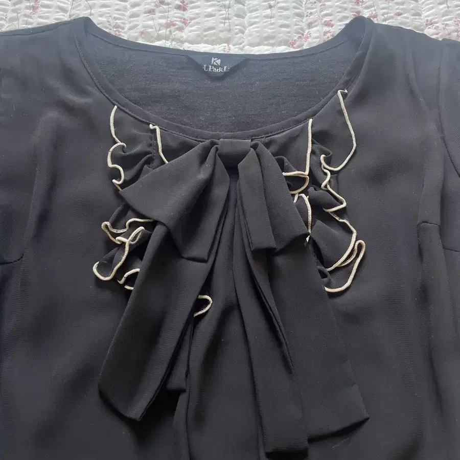 Black ruffle blouse