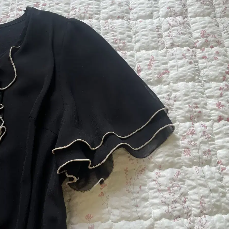 Black ruffle blouse