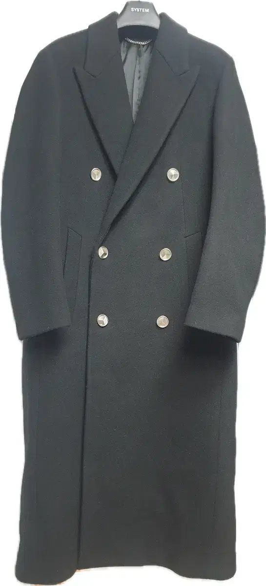 System Homme black cashmere semi overcoat size 100