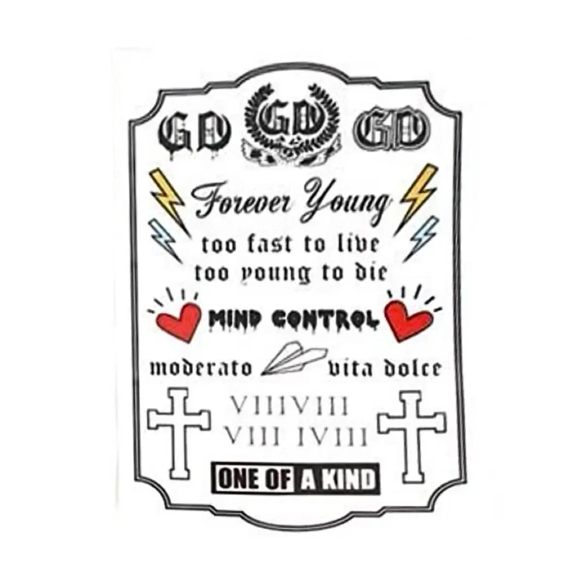 G-Dragon Tattoo sticker BIGBANG Official Goods