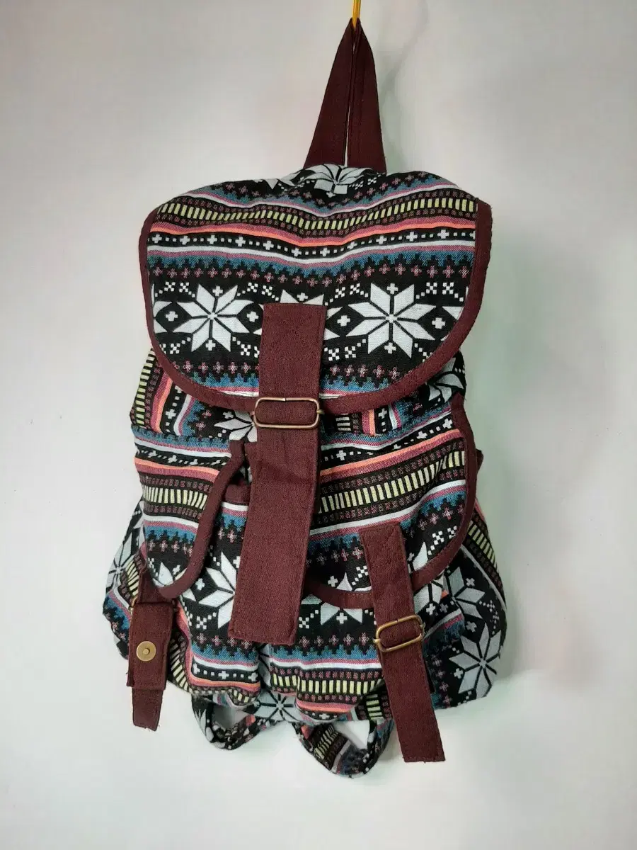 Patterned cotton backpack