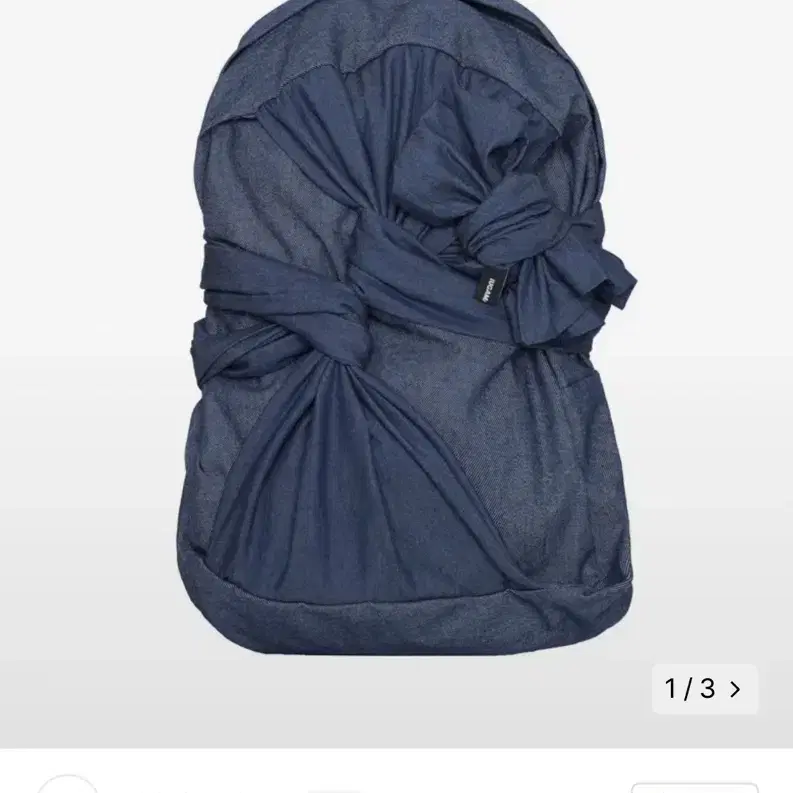 이우가마카라스 Knotted Backpack-Denim-Deep blue