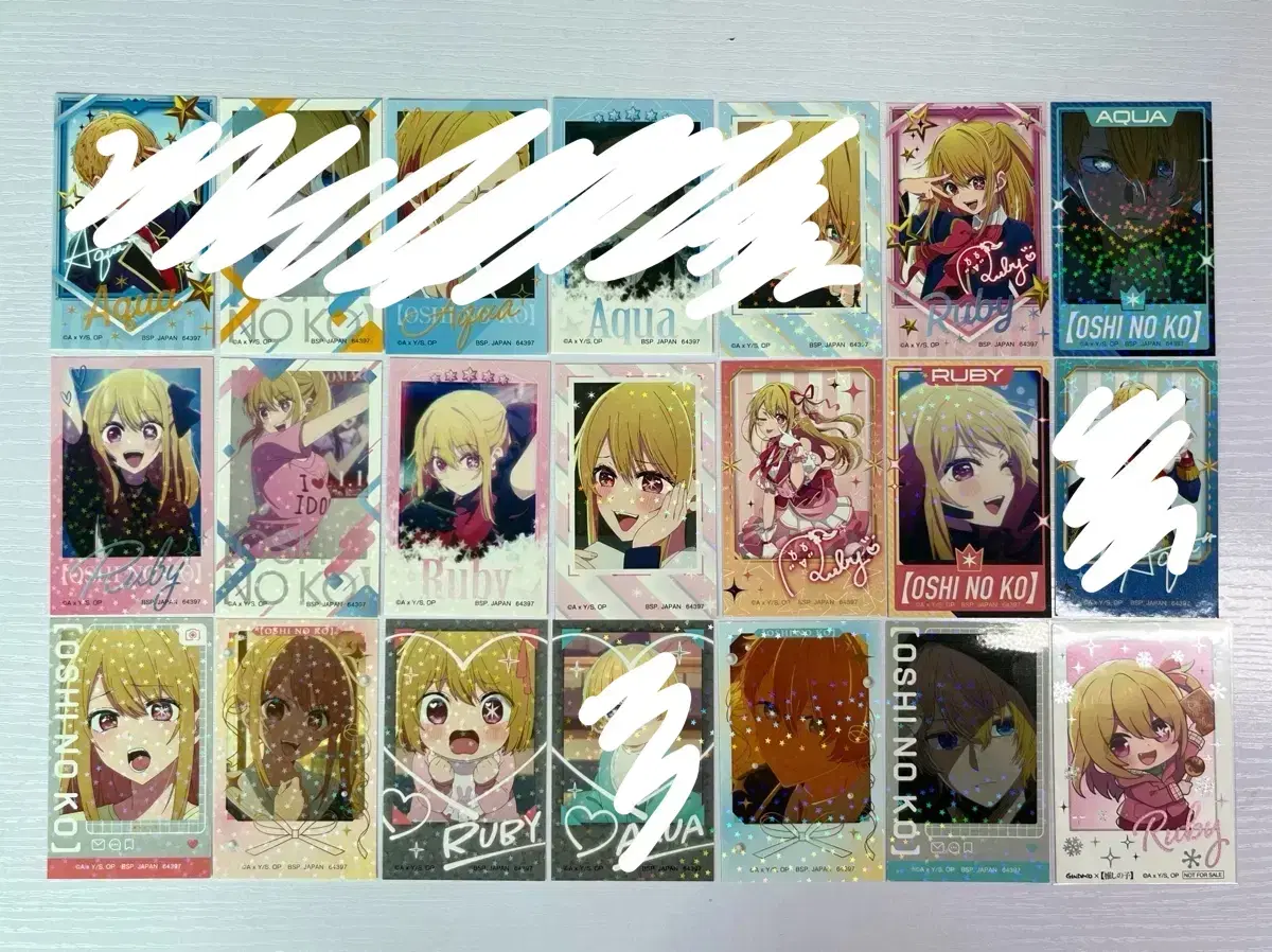 2 photos and Oae's child kard sticker aqua cana ruby