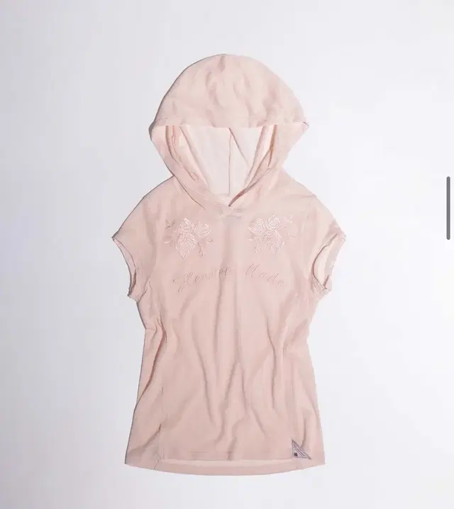 스컬프터 Rose Embroidery Hoodie Tee Peach Fu