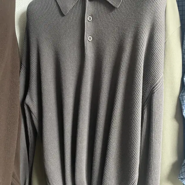 Daily cotton rib polo L/S (다크그레이, 48사이즈)