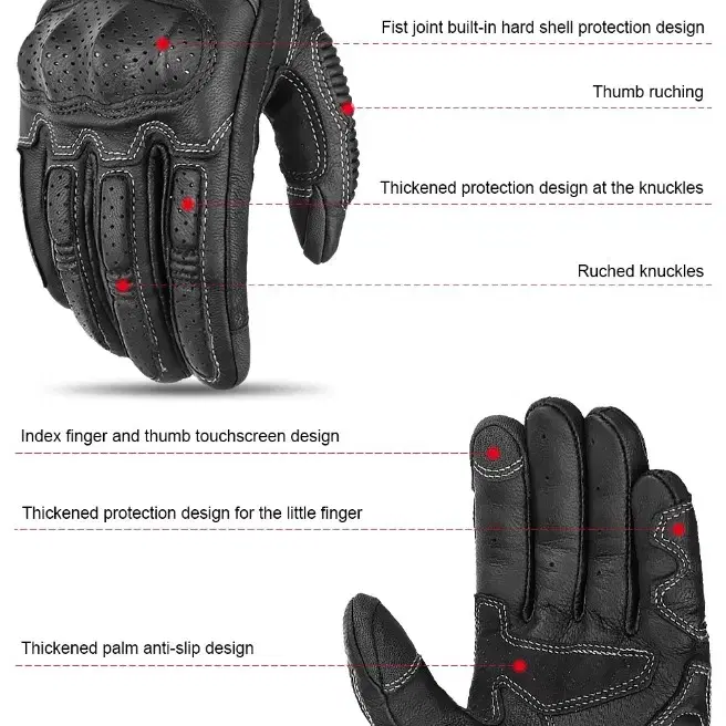 터치스크린 오토바이 라이더 바이크 가죽 장갑 글러브 용품