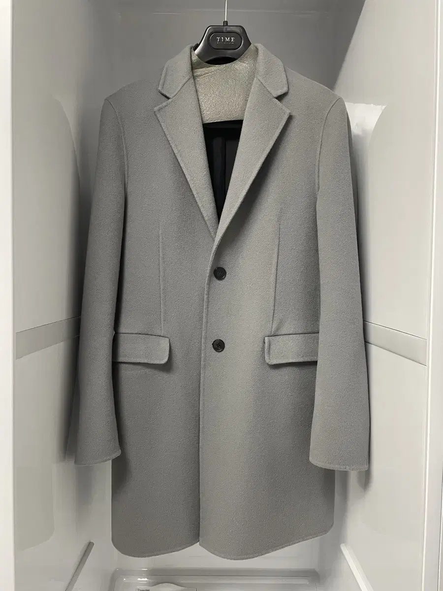 Time Homme gray cashmere handmade coat size 95