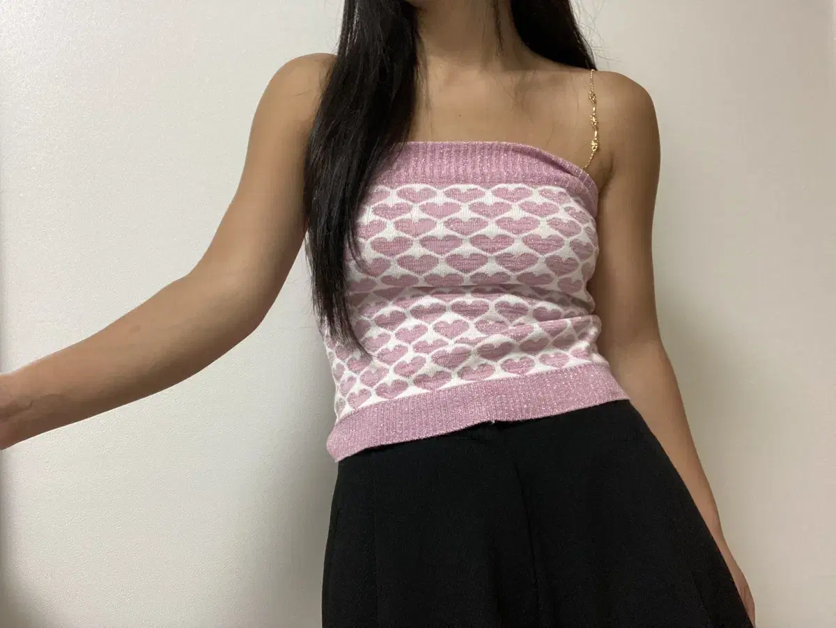 vintage heart knit sleeveless