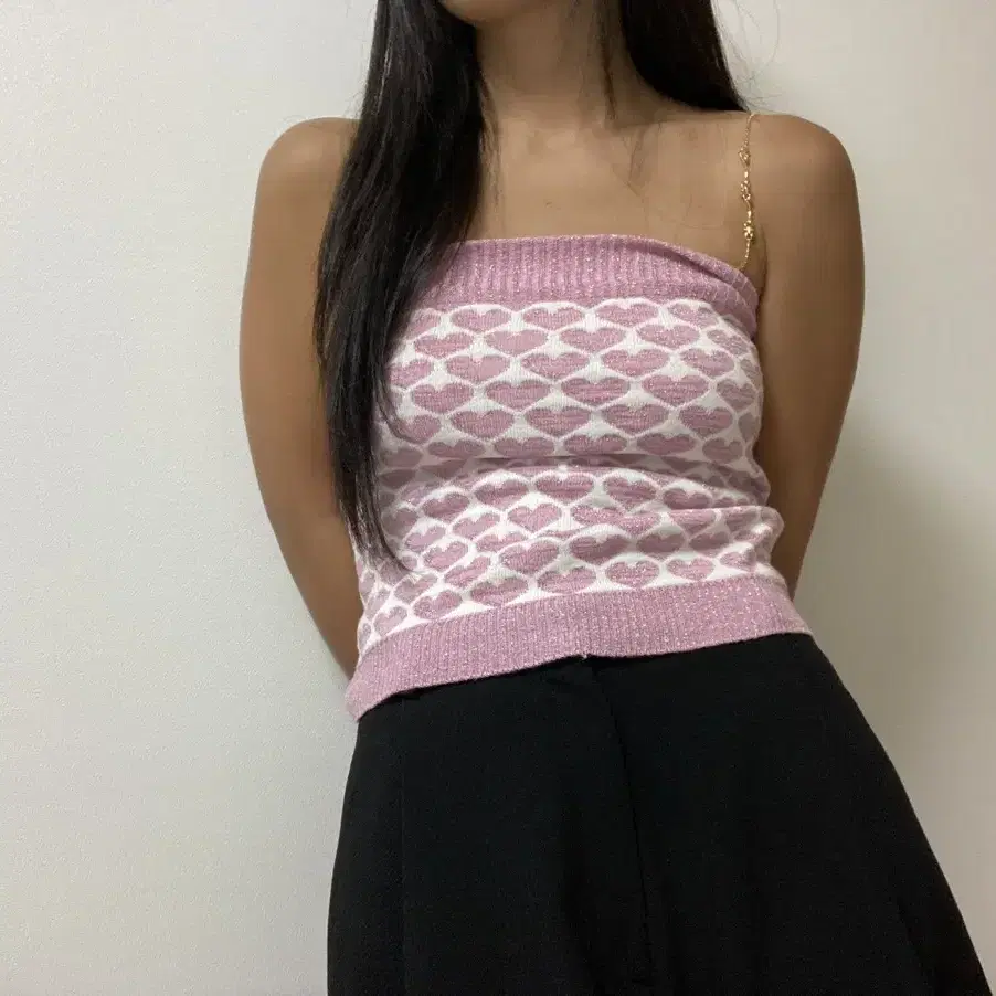 vintage heart knit sleeveless