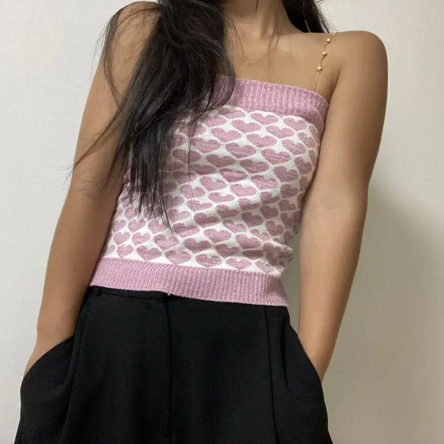 vintage heart knit sleeveless