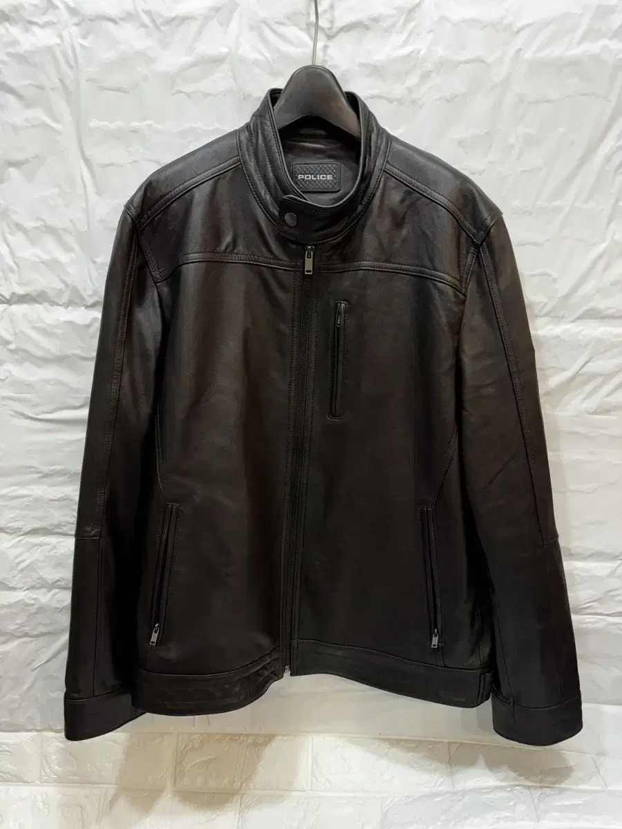 POLICE Men's Leather Jacket Sheepskin