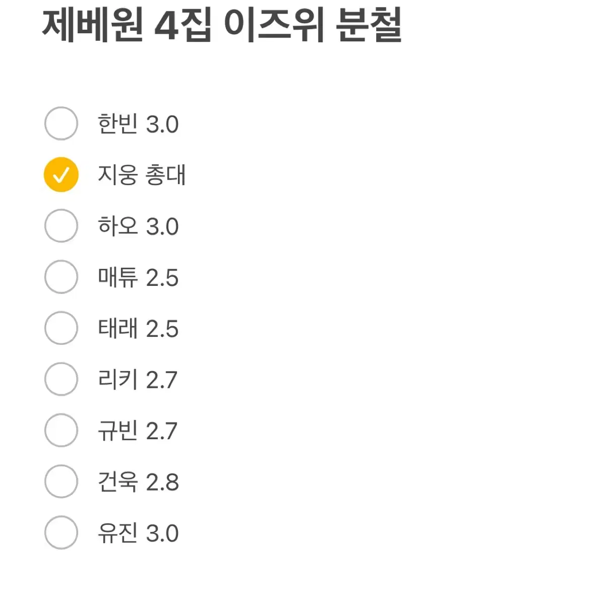 제로베이스원 4집 이즈위 영통 미공포 분철