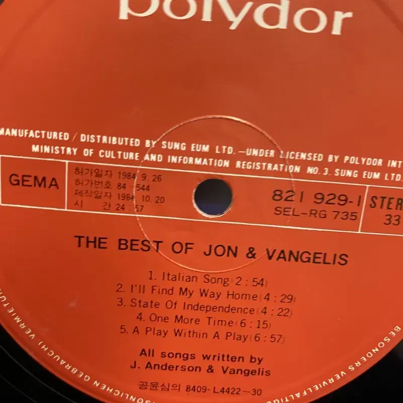 JON AND VANGELIS LP / C1100