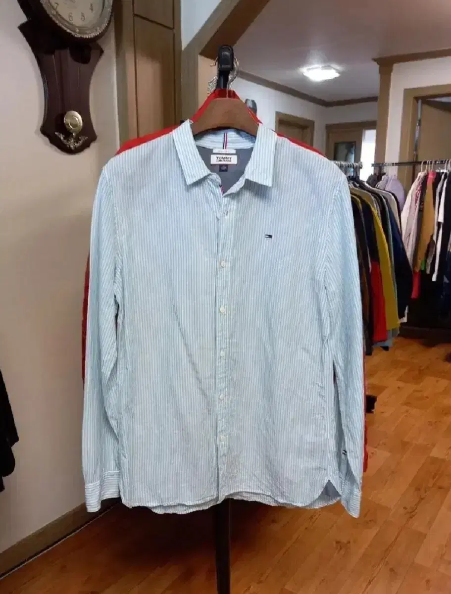 Men's Tommy Hilfiger Linen Long Sleeve Shirt (105, Slim110)