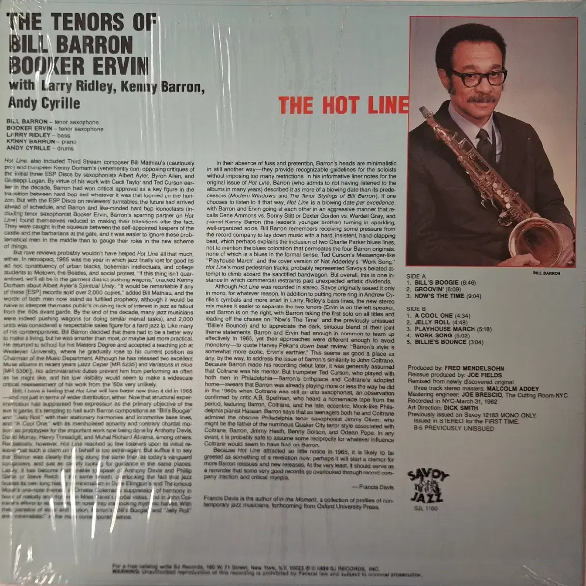 미국원반/Jazz/Bill Barron,Booker Ervin LP