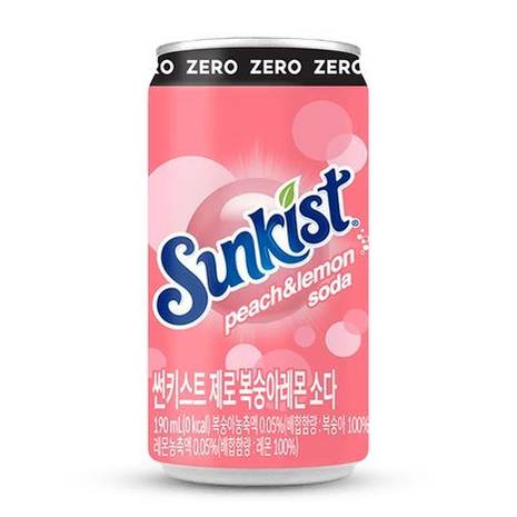 무료배송-썬키스트 제로 복숭아레몬 소다 190ml 30개