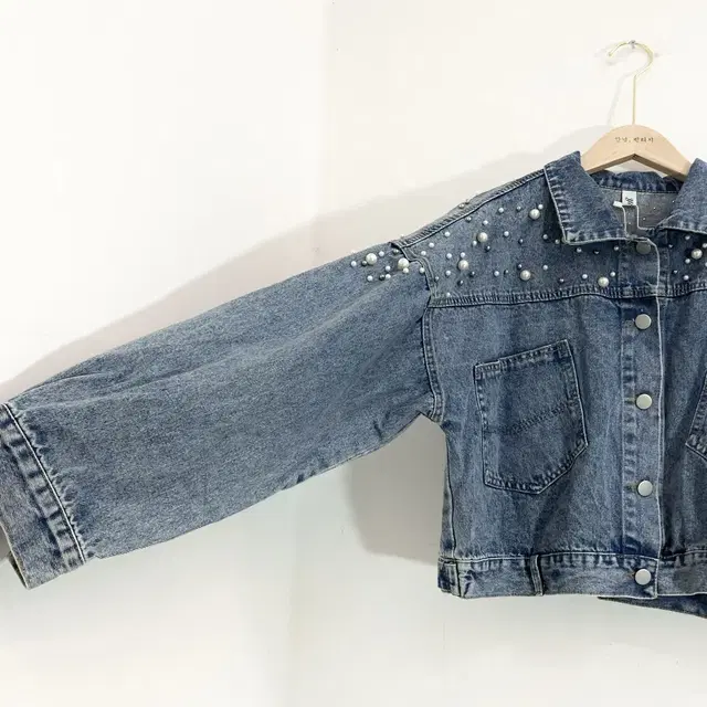 프리사이즈 크롭 청자켓 Size Free Crop Jeans Jacket