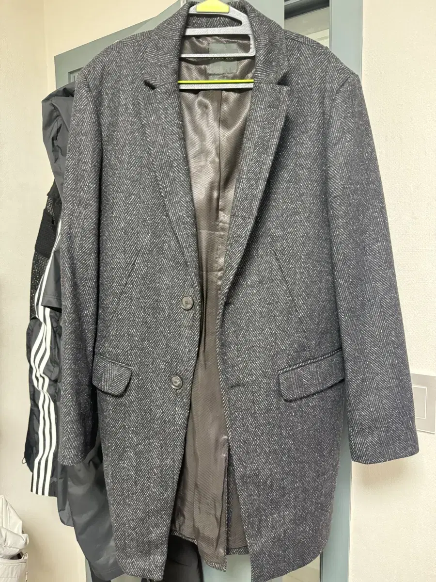 Zara Herringbone Coat L Made in Morocco