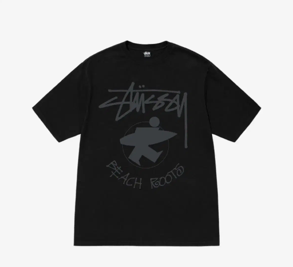 Stussy Beach Lew Pigment Dyed T-Shirt Black (XL)