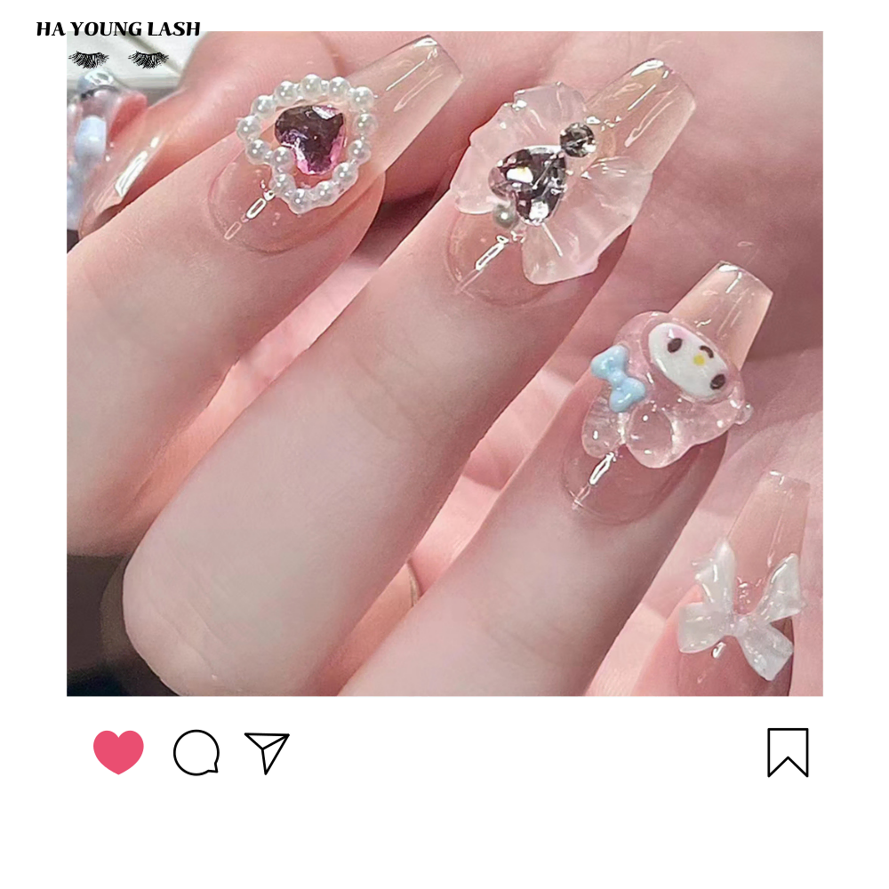 [nail]마이멜로디 네일팁 산리오 스퀘어 발레리나팁