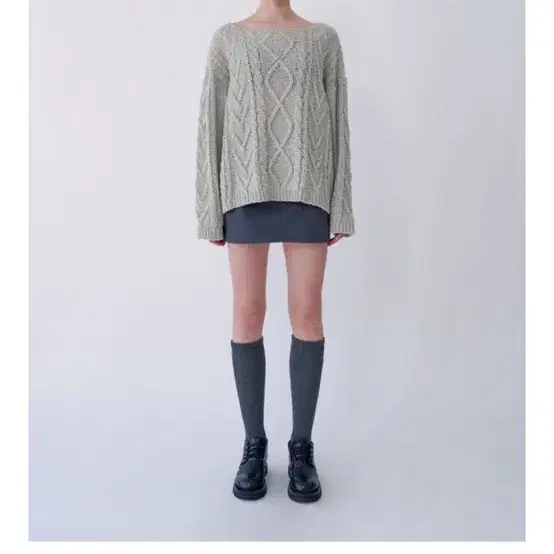 어윗(awit) LOOSE BOAT NECK KNITWEAR-MINT