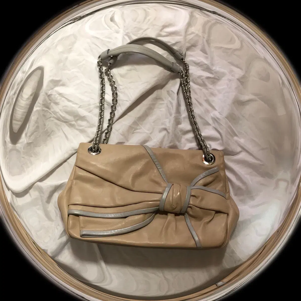 Vintage Nina ricci beige ribbon bag