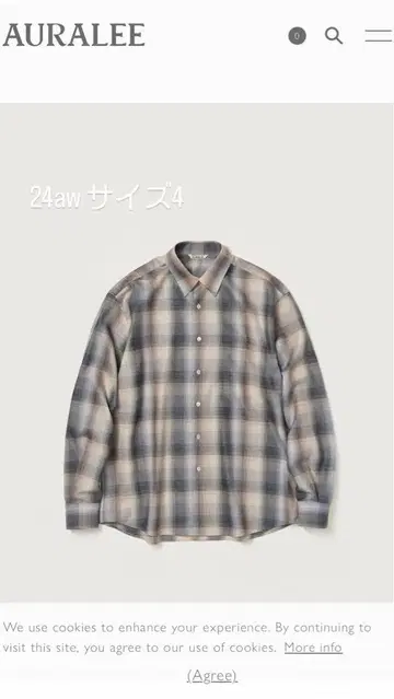 오라리 체크 셔츠 4번 24AW
