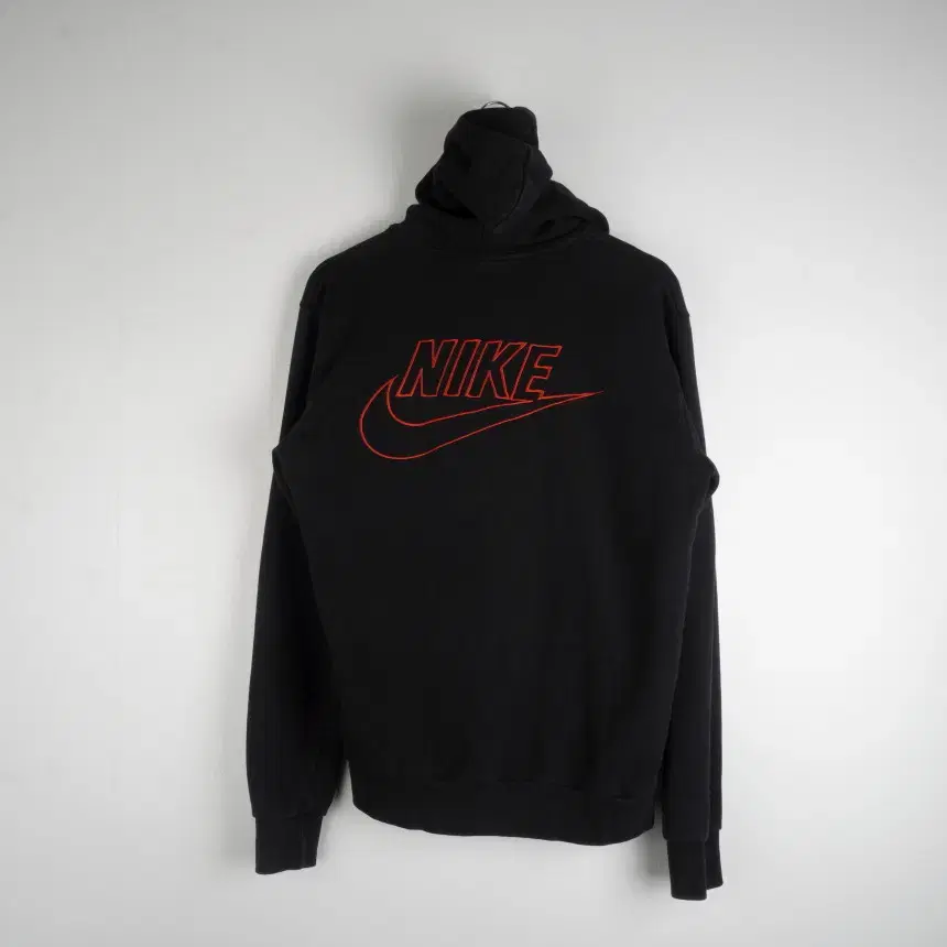 Nike Back Big Swoosh Black Hooded Zip-up Jumper VIA1309