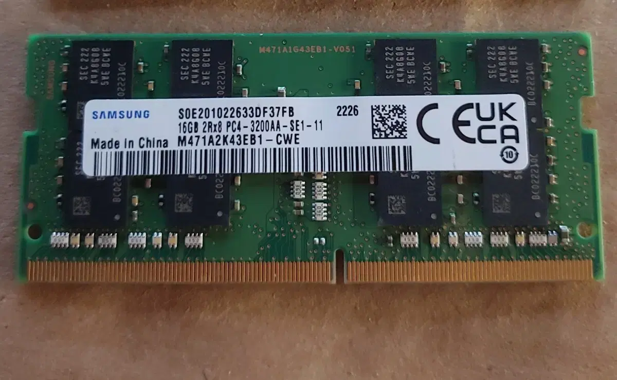 노트북용 삼성 DDR4 3200 16GB 램 메모리