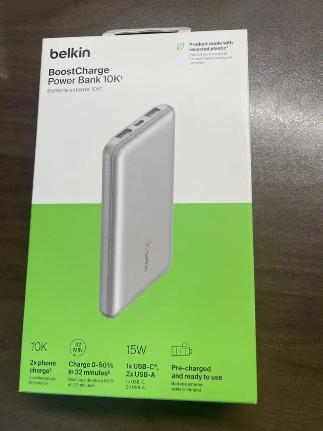 벨킨 보조베터리 10000mAh 15W 미사용