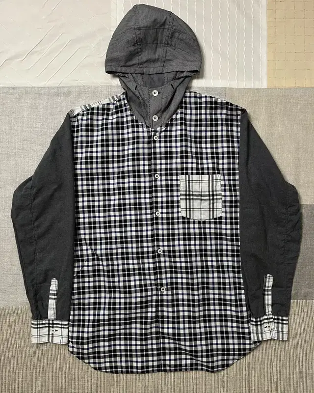 꼼데가르송 체크 후드 셔츠 comme des garcons shirt