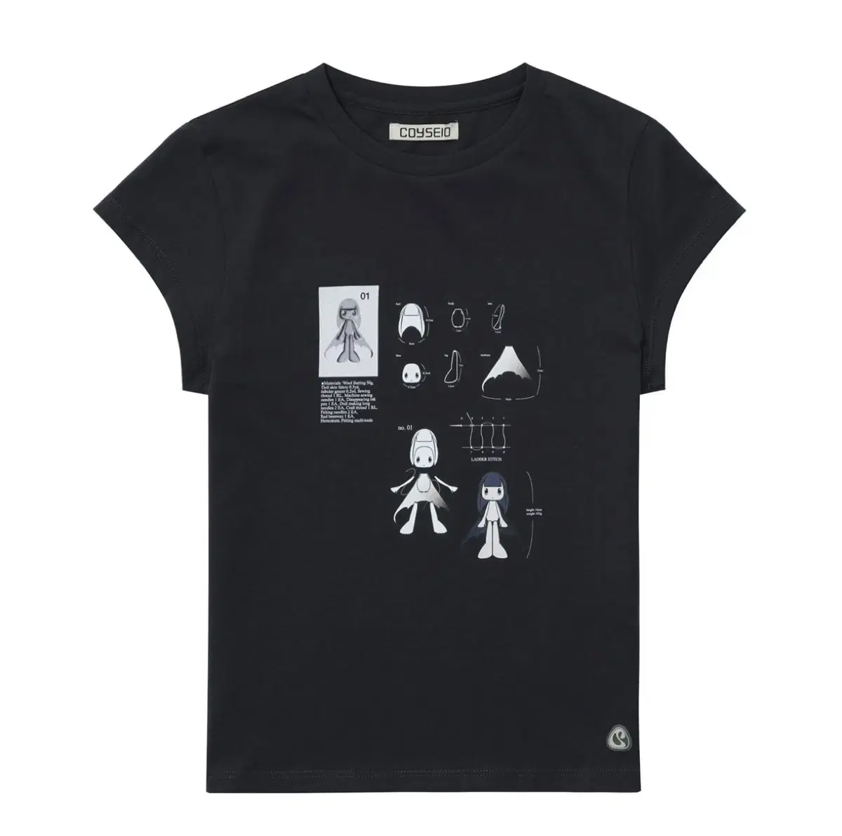 코이세이오 coyseio LEGNA T-SHIRT CHARCOAL