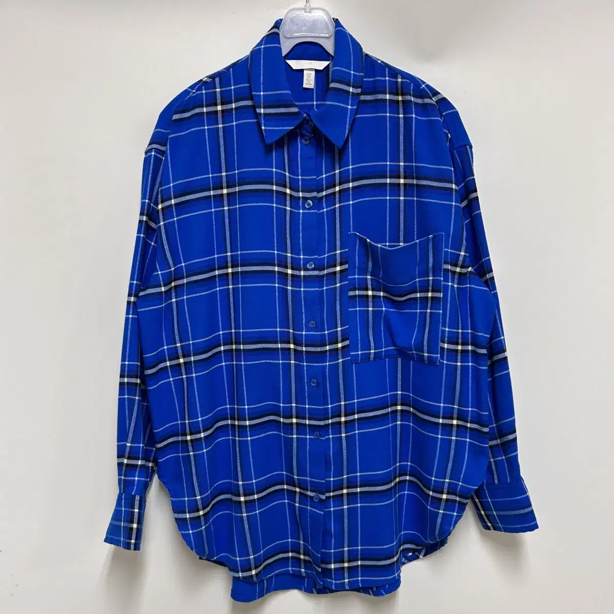 [Women's 90]H&M H&M loose-fitting check pattern navy