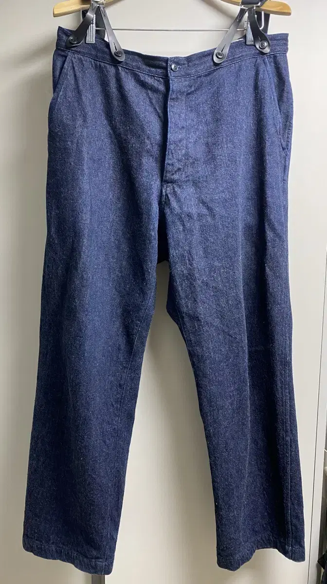 Komori Work Pants Denim Button Suspenders