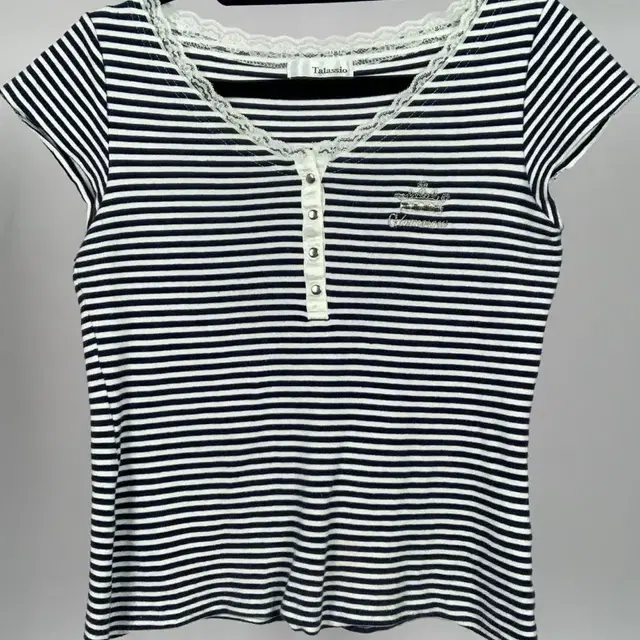 Talassio 00s Y2K Crown Striped T-shirt