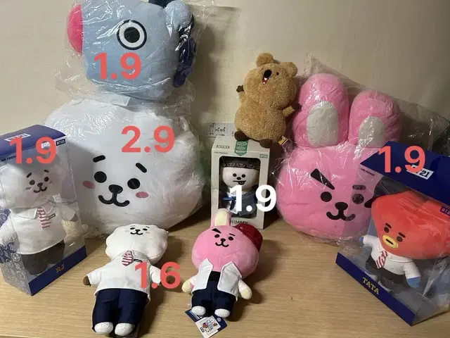 방탄 BTS BT21 DOLL 스탠딩 인형 42cm 30cm 쿠션 알제이