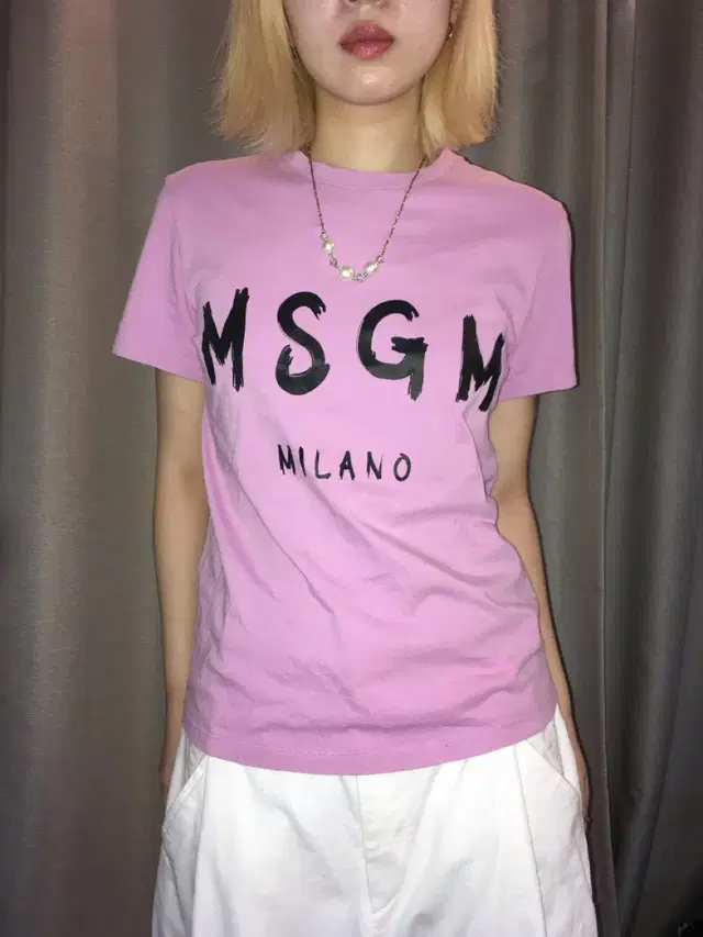 MSGM milano 로고 반팔 티셔츠