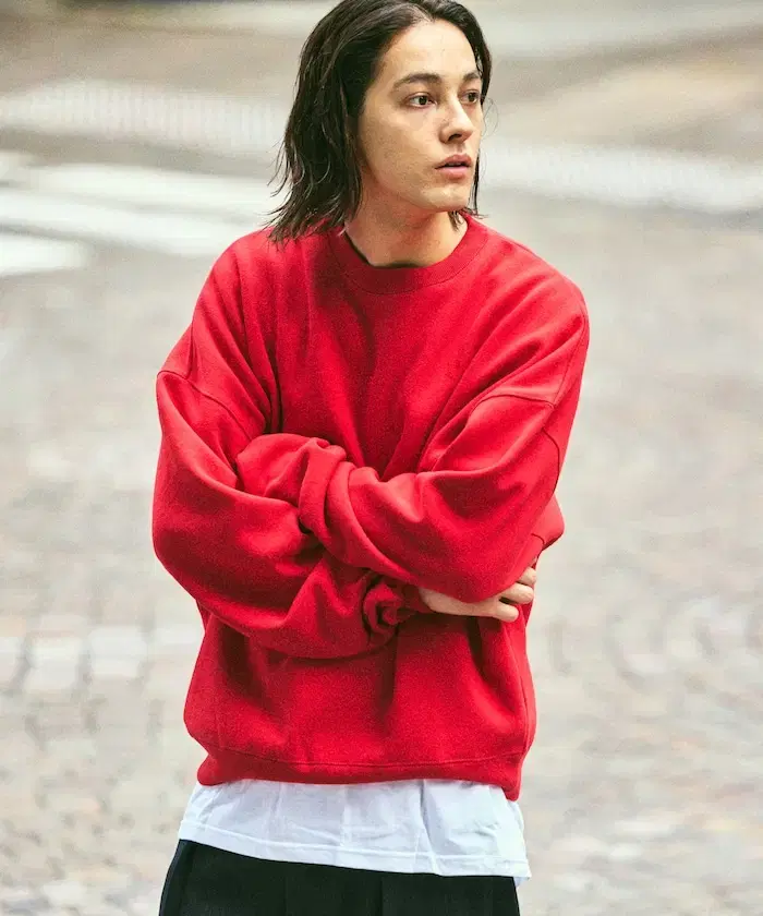 Freakstore 24FW 12oz Short Length Heavyweight Sweatshirt Red L