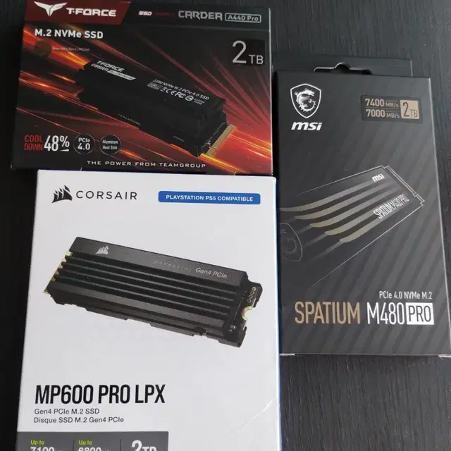 A440 프로, MP600 프로 LPX, M480 PRO Nvme Ssd